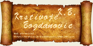 Krstivoje Bogdanović vizit kartica